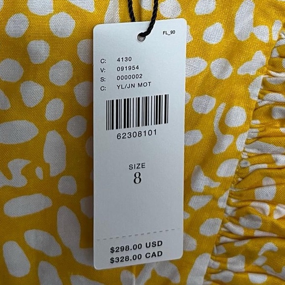 NWT Sika x Anthropologie size 8 marigold yellow dot maxi dress with pockets - Picture 8 of 10